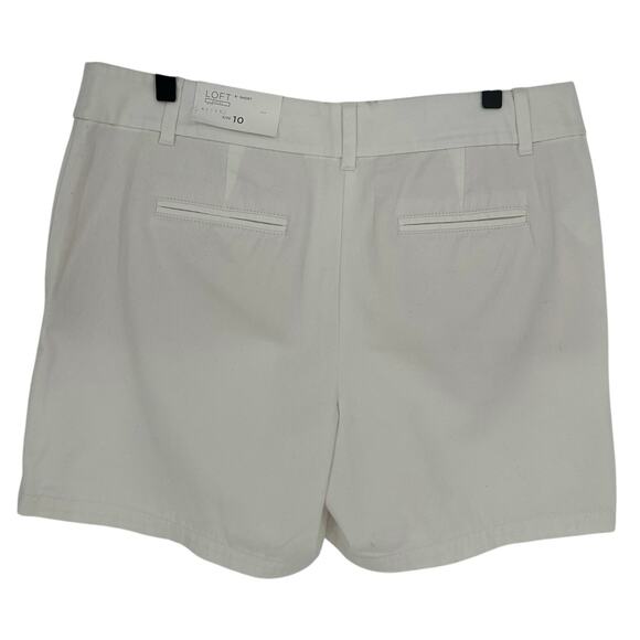 LOFT New! High Waist Chino Shorts White Crisp Tailored Design Beach Summer 10 - Picture 2 of 10
